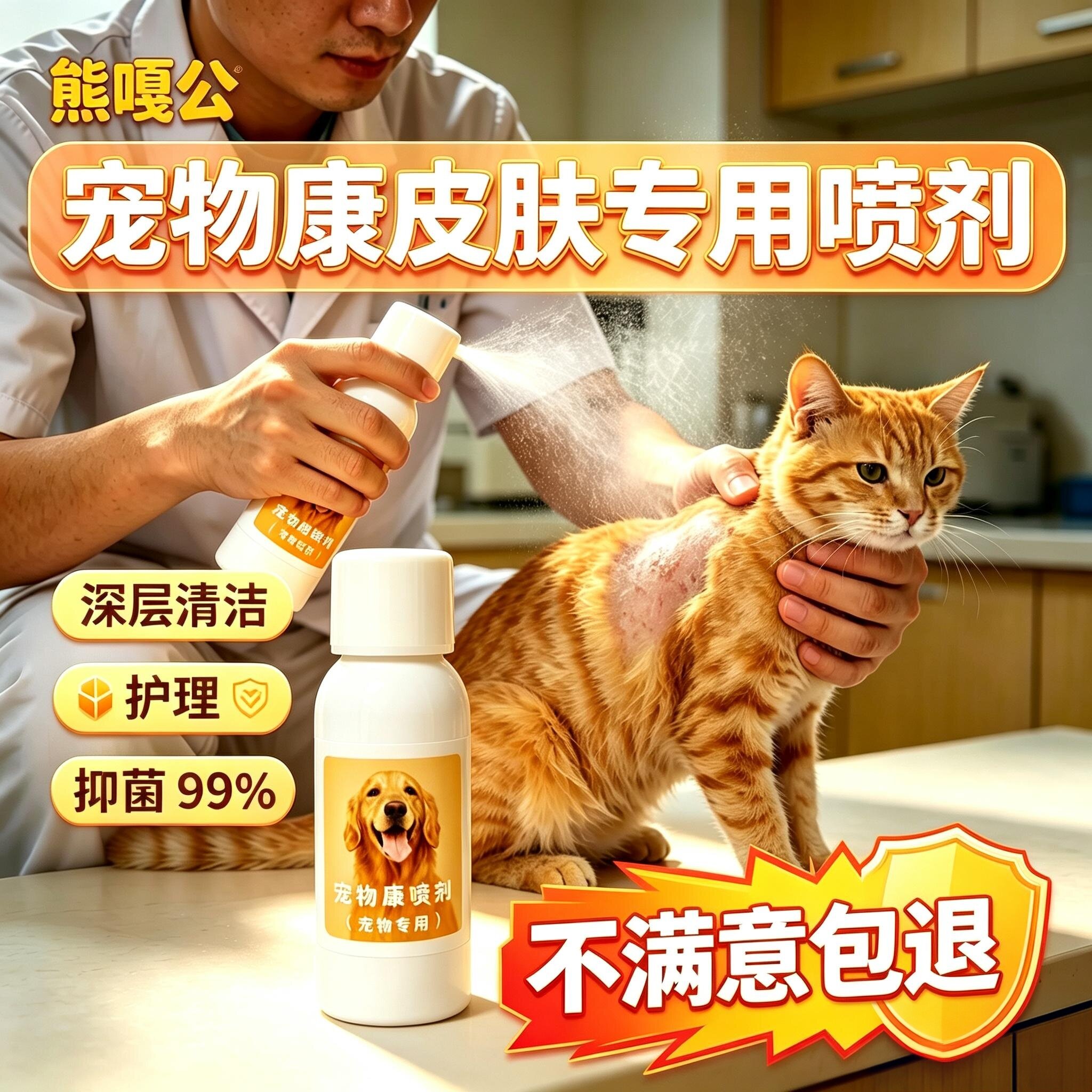 猫咪藓外用狗狗真菌皮肤病非药喷剂狗狗专用细菌螨虫外伤清洁护理