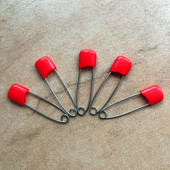 宝宝儿童衣服胎毛袋口水毛巾袋子安全别针红色1个