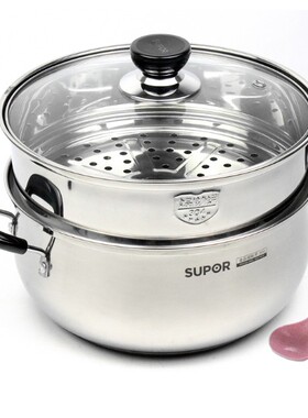 苏泊尔汤锅304不锈钢加厚复底家用奶锅燃气电磁炉炖锅煮粥汤锅具