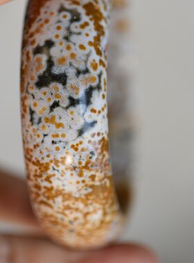 「白雪村落」圈口59 正装镯 天然海洋玛瑙手镯 宽22mm 厚9mm