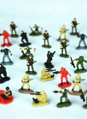 超小号沙盘兵人模型 迷你先锋 1:86二战现代兵人模型50人