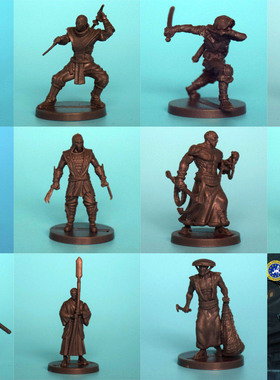 战棋跑团 日本忍者 古代武士 桌游棋子模型 黑色系列