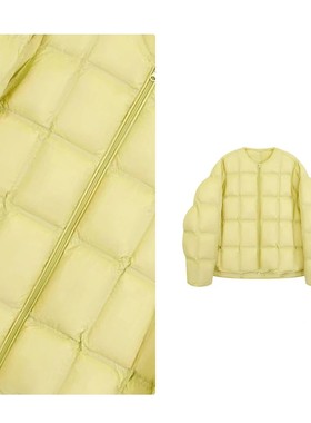 门店89&9！小黄鸭羽绒服」90白白鸭绒软泡芙圆领保暖外套女M13745