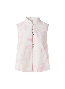 门店2/9&9！桃花酿马甲无感墨染气质新中式无袖背心上衣女 C21940