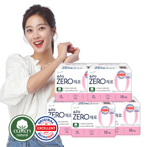 可绿纳乐韩国230mm18片5包卫生巾