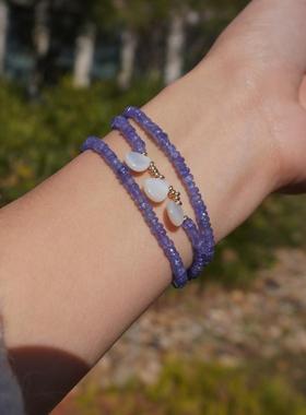 天然坦桑石多层叠戴手链宝石手串