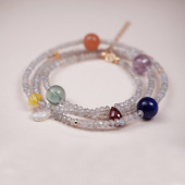 天然灰月光水晶手链女多圈多宝手串五彩宝石原创设计项链串珠手饰
