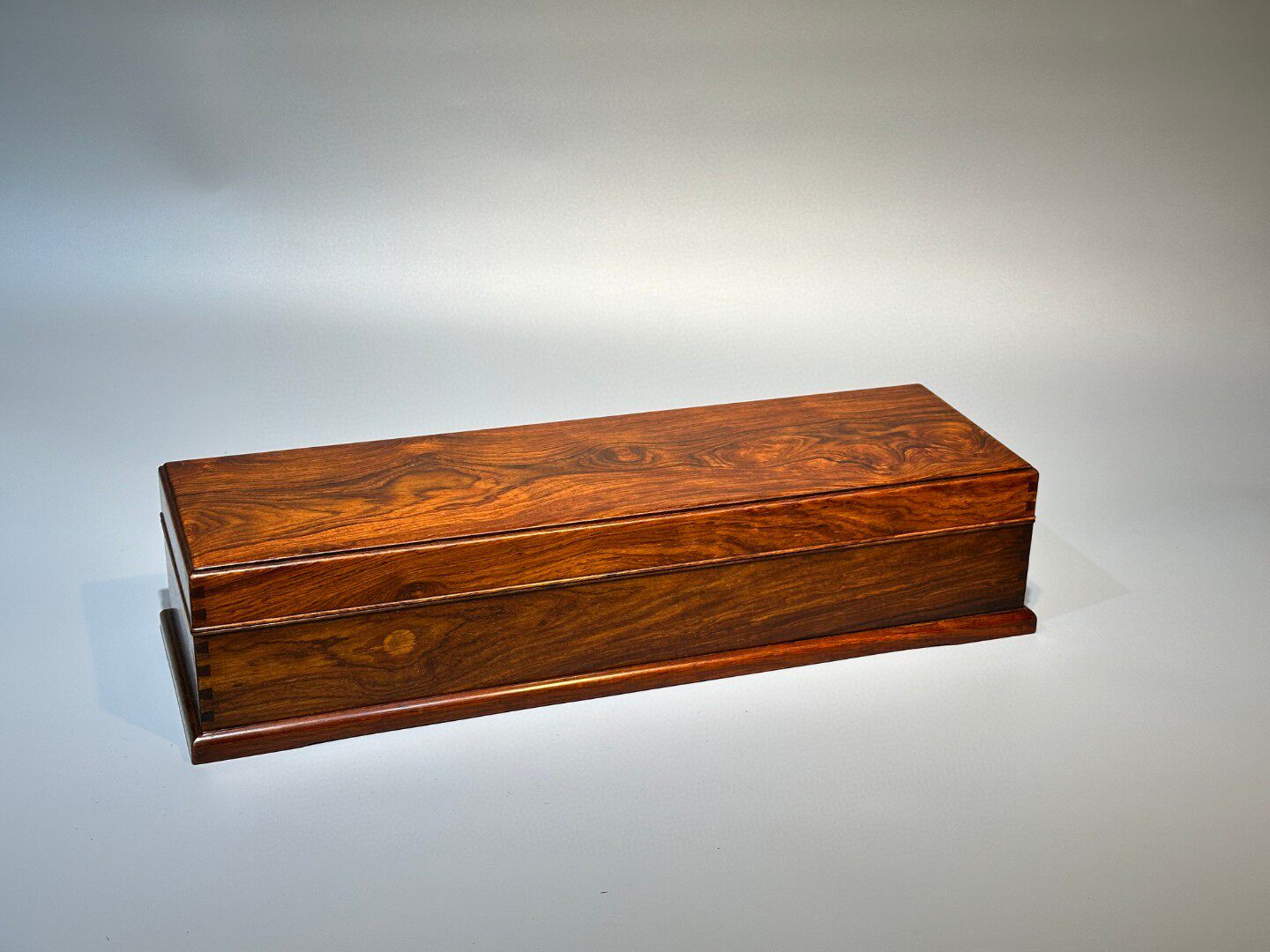 典藏京城老赵木器海南黄花梨书箱提盒底座竹木根雕摆件古典