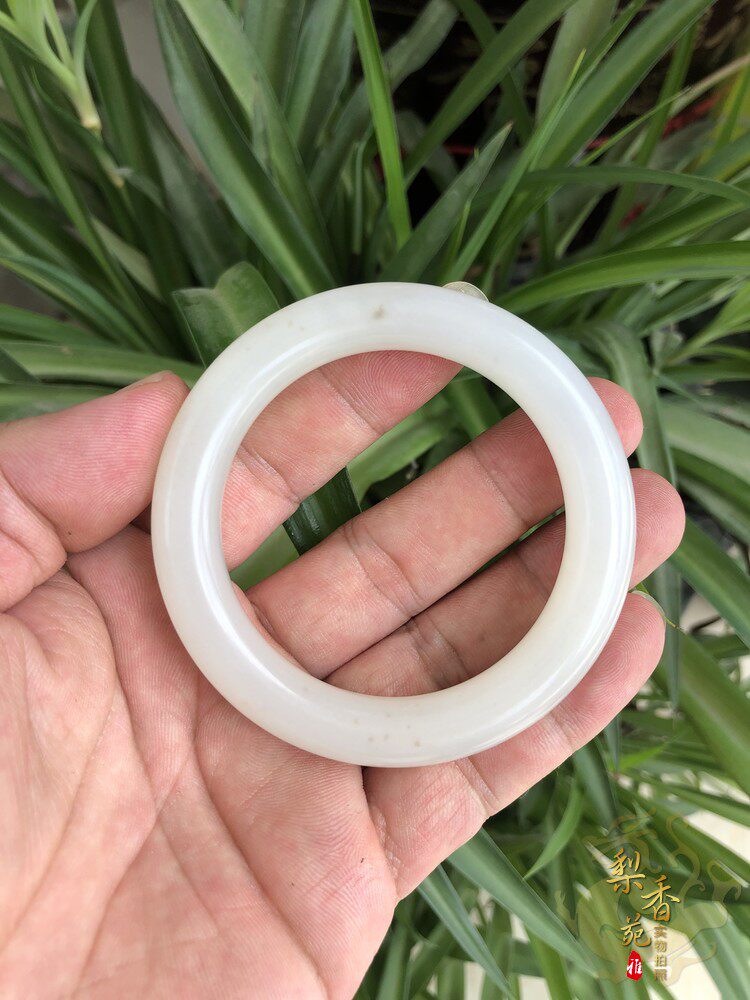 清代新疆和田玉籽料手镯玉环圆条玉质油润古董古玩旧货精品收藏