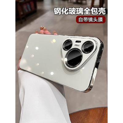 钢化玻璃适用华为Pura70Pro手机壳2025新款p70带镜头膜防摔mate70男女情侣外壳p80por+奢华高级感全包保护套