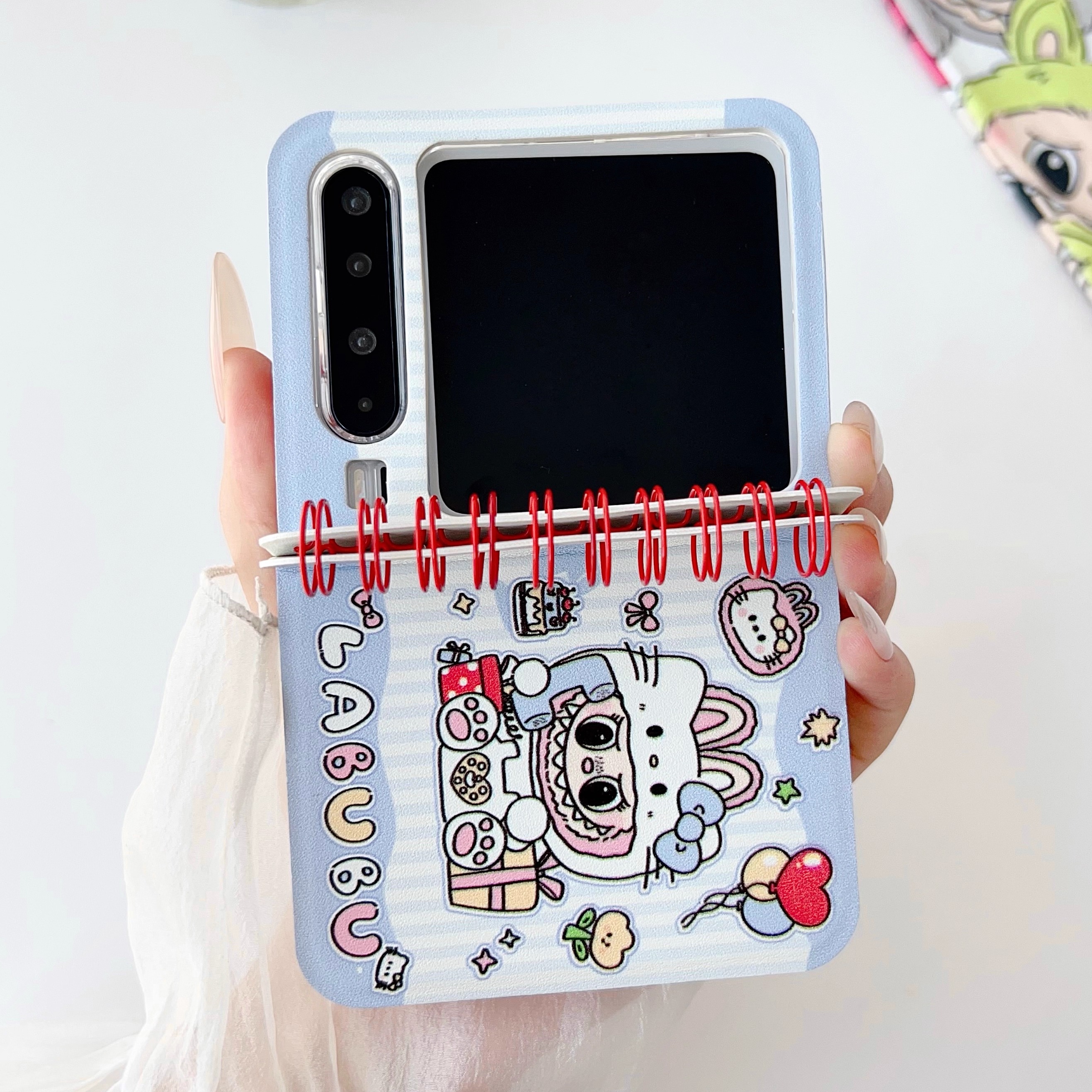 卡通拉布布适用华为purax折叠屏阔屏华为Pocket2手机壳典藏版保护套p50pockets防摔novaflip创意笔记本小众