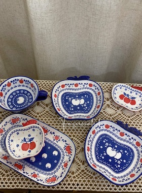 saca治愈小清新家用套装牛奶杯早餐杯水果碗寿司盘