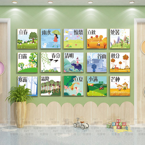 二十四24节气贴画幼儿园环创布置