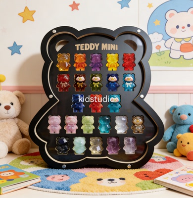 新品适配二代Teddy lulu猪泰迪mini矿石采集萌粒展示板防尘收纳盒