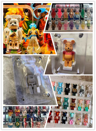 【现货】100%bearbrick积木熊透明水晶亚克力保护盒 展示板冰块盒