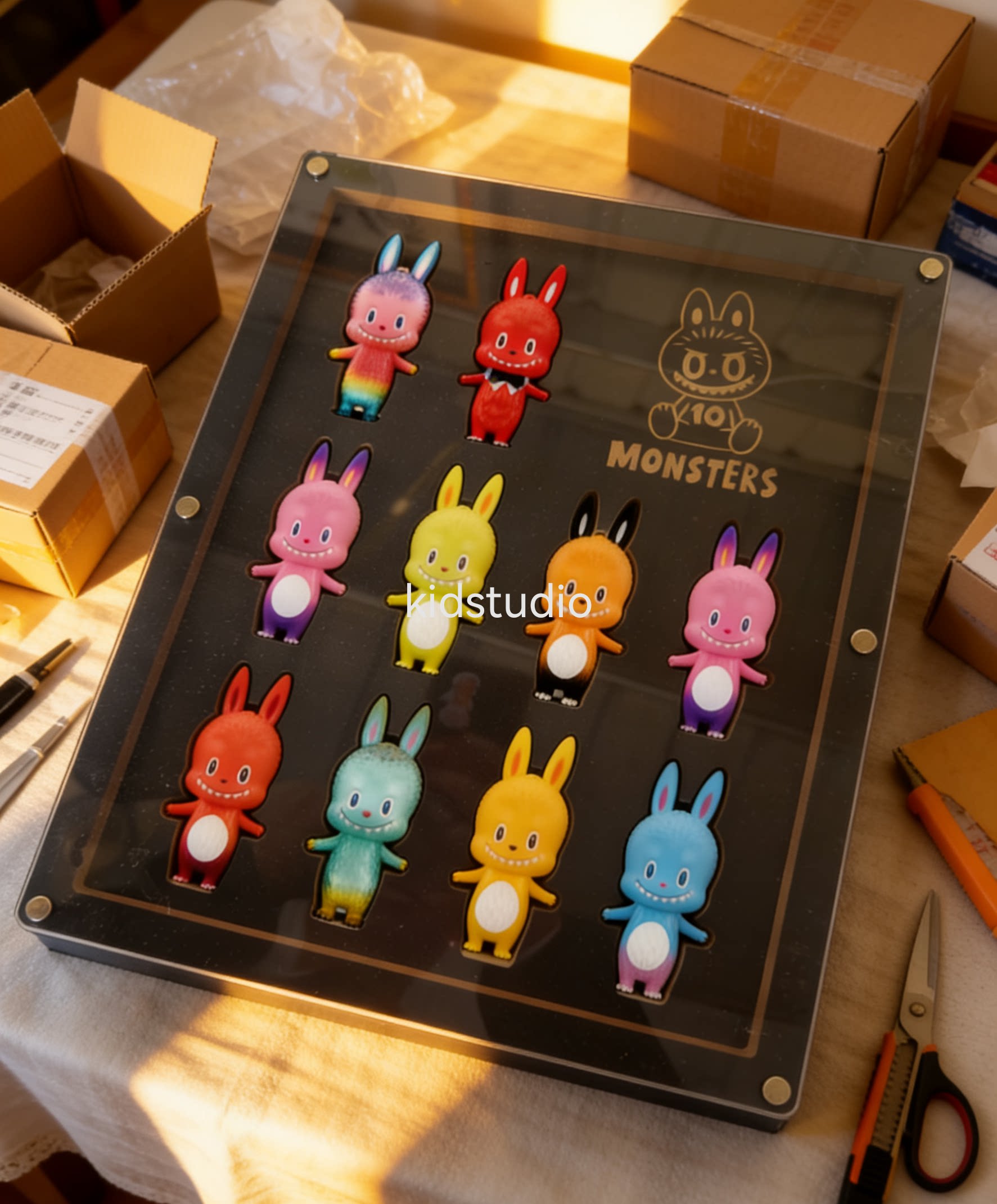 泡泡玛特monsters十周年展示板 labubu拉布布