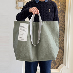 出口日本原单 春游露营健身取快递大袋子 大号编织料环保购物袋