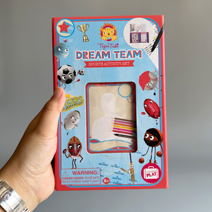 出口澳洲原单!超绝创造性梦想运动队规划设计绘画文具兼玩具套装