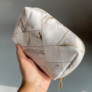 出口原单!高品质加厚化妆包 金边大理石纹理收纳包大容量洗漱包