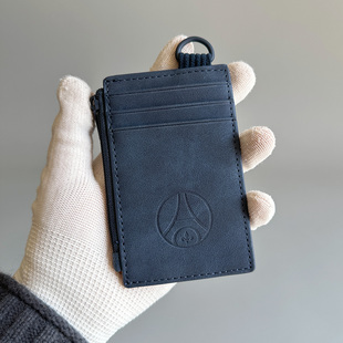 出口法国订单！复古磨砂蓝色卡包 证件包 便携可挂绳地铁卡饭卡包