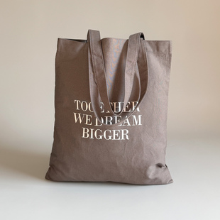 Italy年轻潮牌香水限定赠礼帆布袋 男女中性水泥灰大号单肩布包