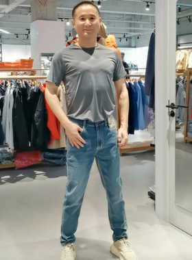 JEEP吉普牛仔裤蓝色春夏薄款牛仔长裤男士直筒休闲裤