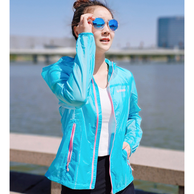 阿珂姆春夏搭凉外套女连帽皮肤衣透气超薄网纱上衣