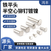 铁平头半空心镀镍GB875扁平圆头铆钉紧固件规格齐全