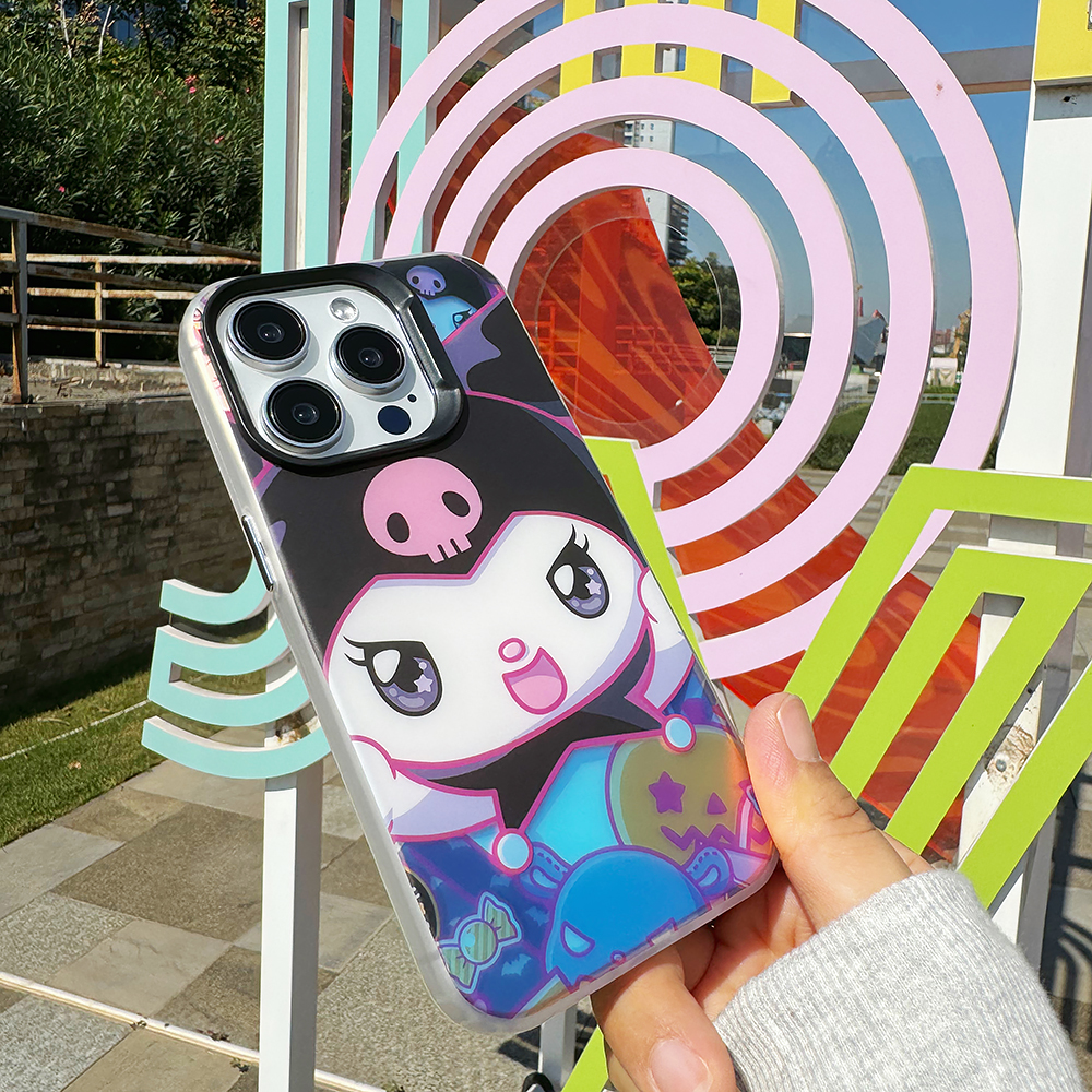 炫彩镭射双层imd手机壳iPhone15ProMax苹果手机保护套防摔12/13/14小魔女克罗米Kuromi外壳