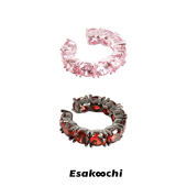 Esakoochi暗黑个性 甜酷满钻耳骨夹粉色耳夹无耳洞耳饰女