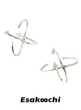 Esakoochi星轨正反两戴925银开口戒指指冷淡风小众百搭高级感指环