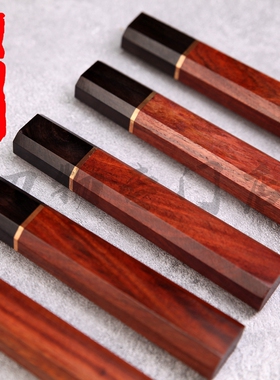 日式柳刃刀柄/檀木/铜圈/三德正夫先丸牛刀厨刀日本实木刀把