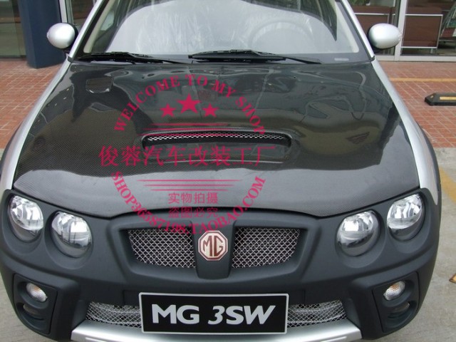 名爵MG3碳纤维开孔机盖MG3碳纤维引擎盖MG3碳纤维改装机头盖