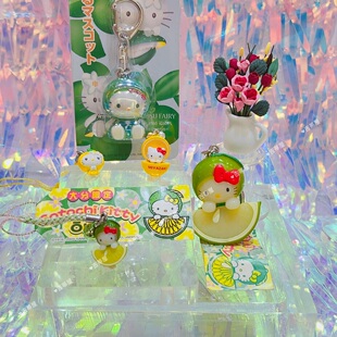 日本正版地域限定 KT凯蒂猫水果 柠檬 橘子匙扣挂件玩偶奶油滴胶