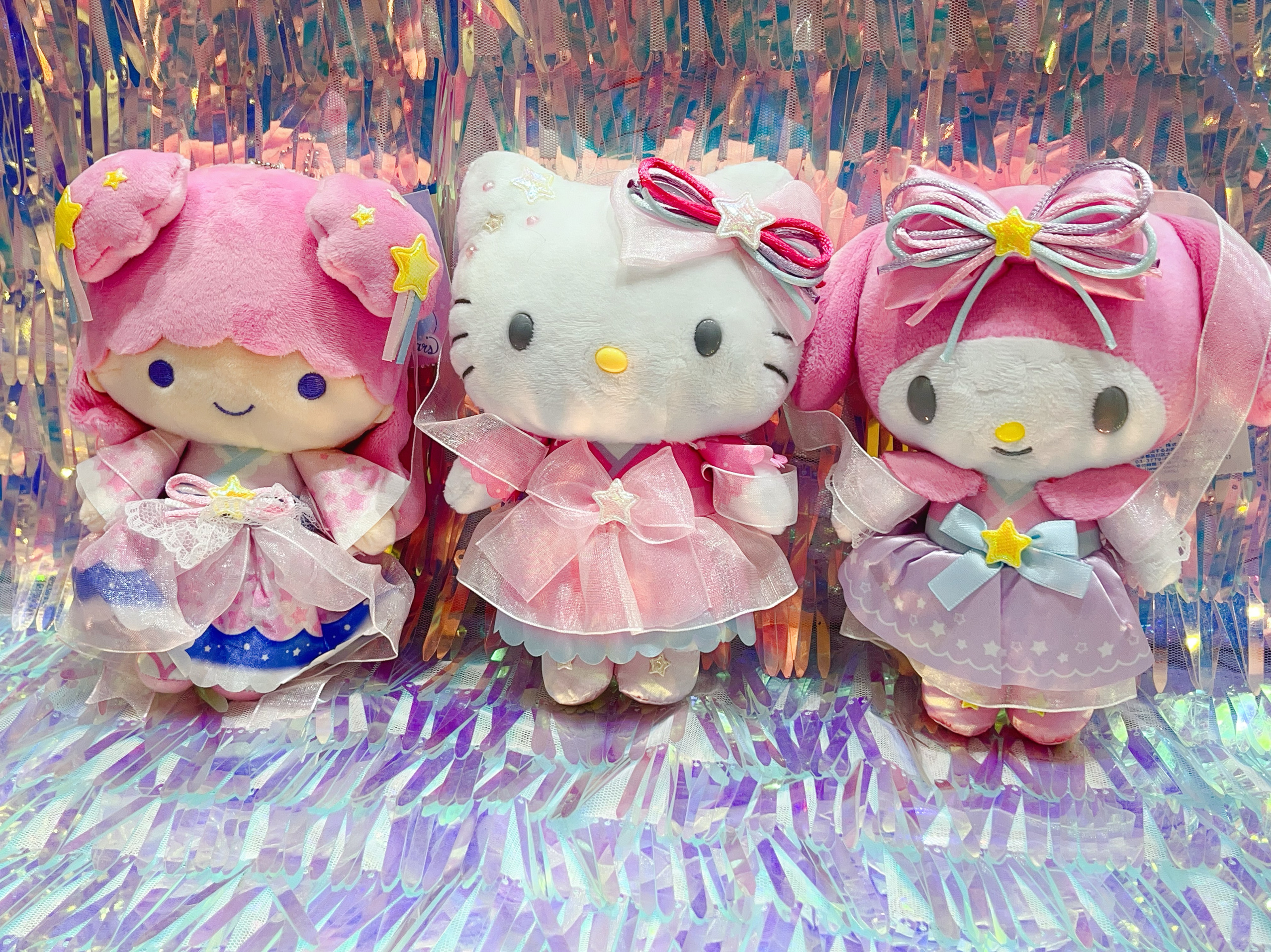 现货日本三丽鸥sanrio中古2020七夕节Kitty 美乐蒂双子星挂件娃娃