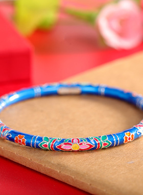 珐琅彩足银复古民族风国潮汉风