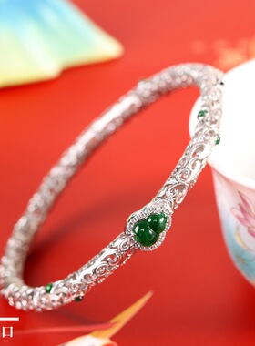 天然翡翠纯银时尚轻奢简约百搭