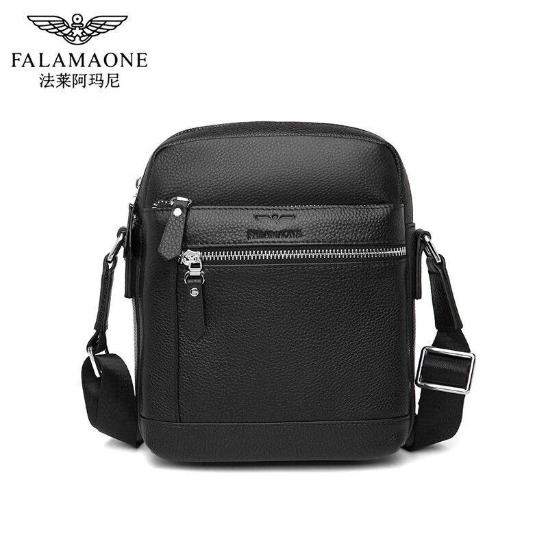 法莱阿玛尼;FALAMAONE专柜单肩包男真皮简约休闲百搭斜挎包大