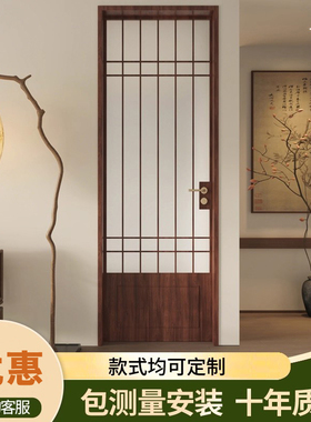 复古中式新款卫生间厕所门厨房阳台书房玻璃门室内平开单开门定制