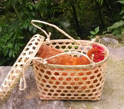 竹编竹篮子活鸡竹篓装草鸡篓麻鸭家禽筐粽子鲜猪牛腊肉香肠包装筐