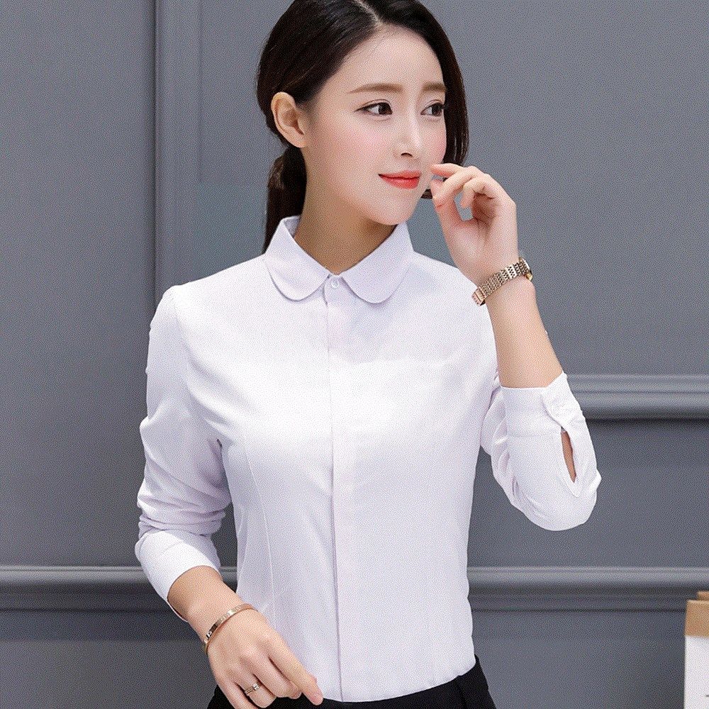 上班族修身走光防長袖白襯衫女襯衣職業裝免燙春秋V領翻領藍粉色在類目 女裝/女士精品, 襯衫中 - 來自Buy2taobao.com提供專業的淘寶代購服務