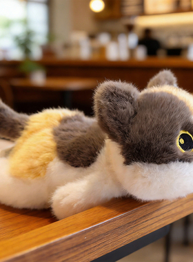 正版多爱趴姿暹罗猫猫咪玩偶公仔书包挂件生日礼物三花猫毛绒玩具