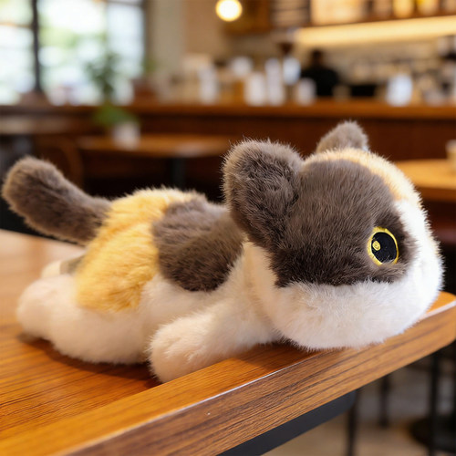 正版多爱趴姿暹罗猫猫咪玩偶公仔书包挂件生日礼物三花猫毛绒玩具