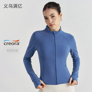 新款 运动外套女感后网纱透气瑜伽服 nuf秋冬裸感瑜伽上衣立领修身