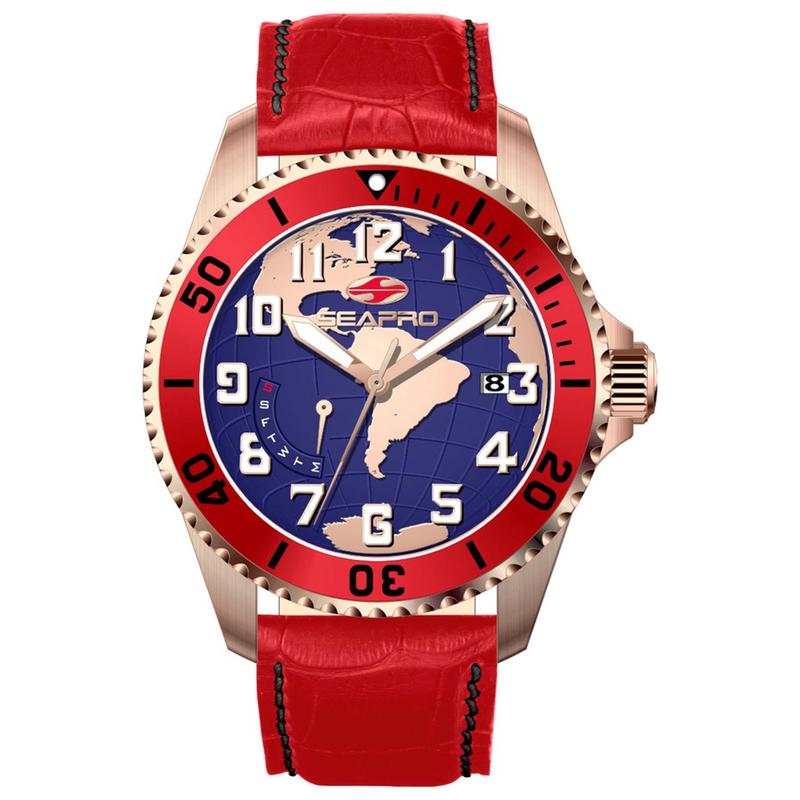 SEAPRO男士腕表计时夜光日期测速金属防水皮带钢带商务运动手表