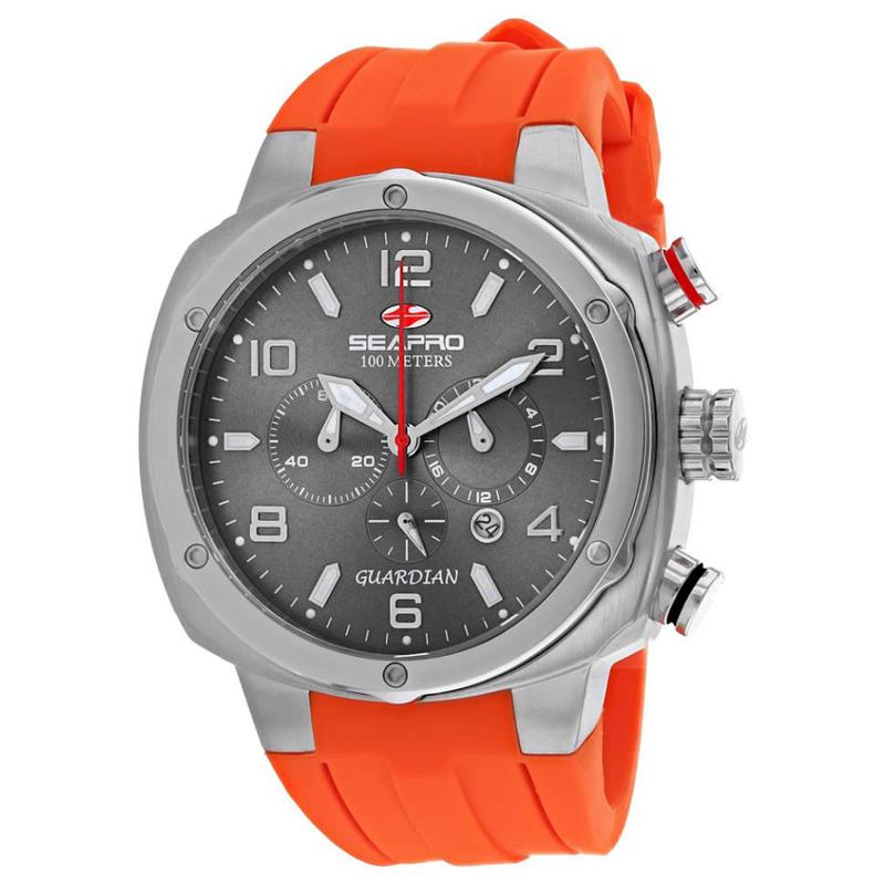 代购SEAPRO男士腕表计时日期显示夜光指针多时区橡胶带钢壳