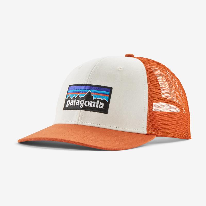 PATAGONIA帽子女士防晒透气防风舒适佩戴白色前片橙色网眼