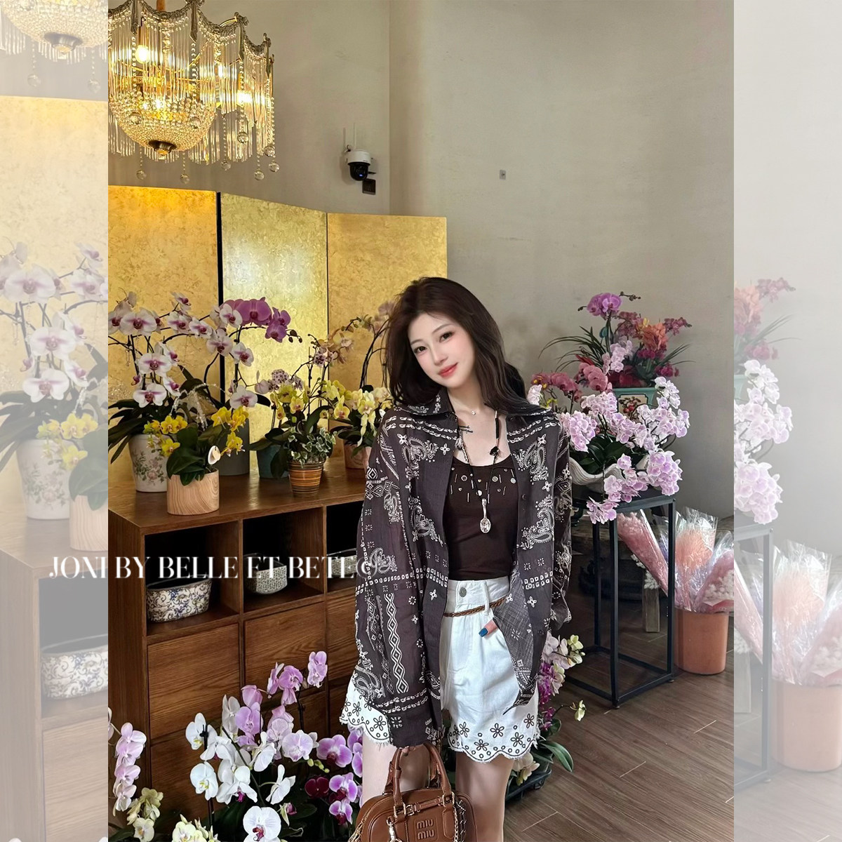 JONIbyBEB度假风衬衫＋牛仔短裤