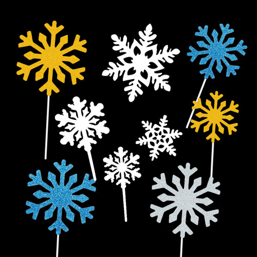 圣诞节雪花生日蛋糕插旗