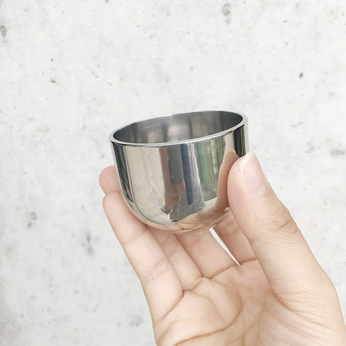 厚重压手实心304不锈钢酒杯